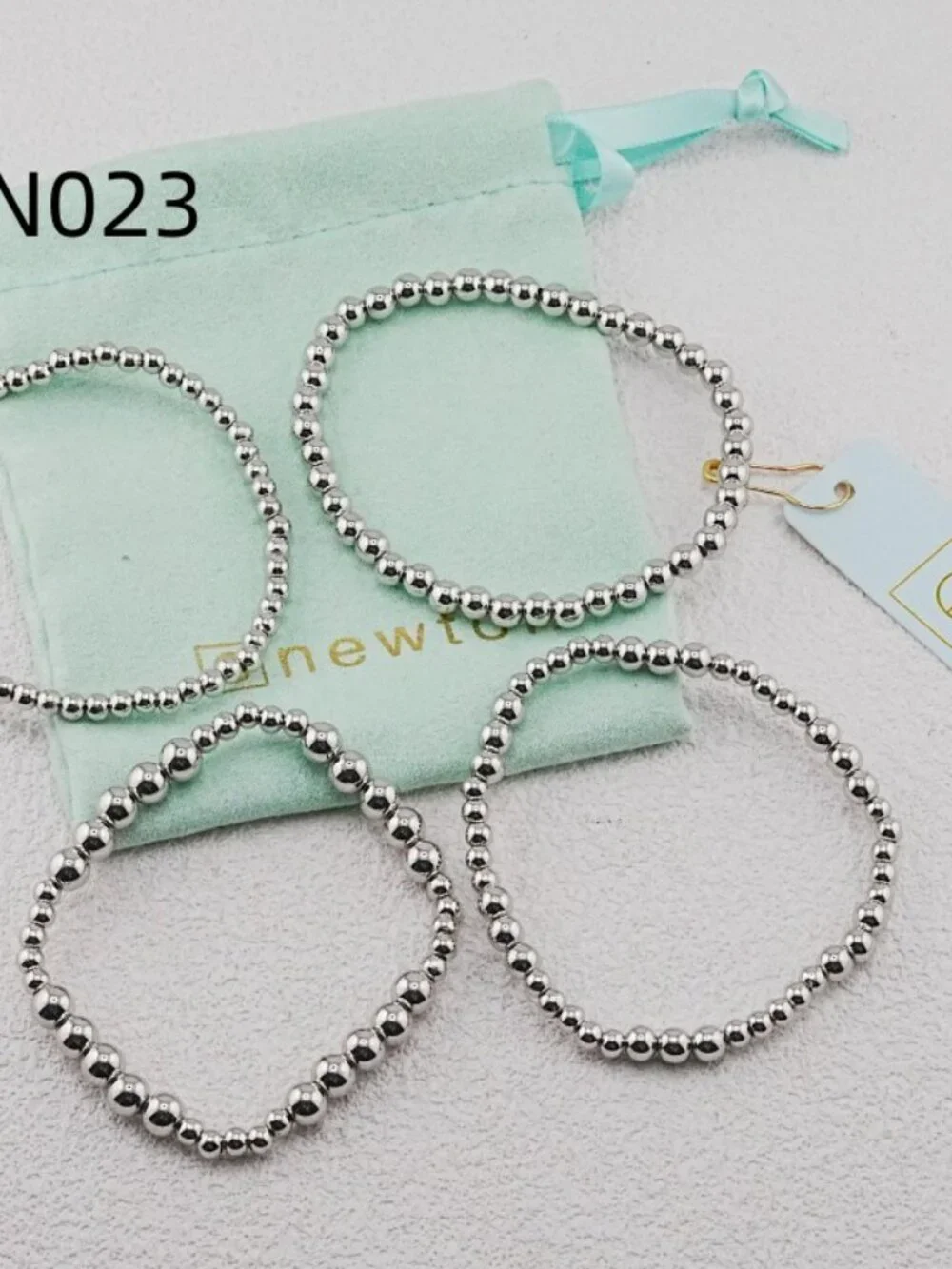 Enewton Platinum Bead Bracelet Set